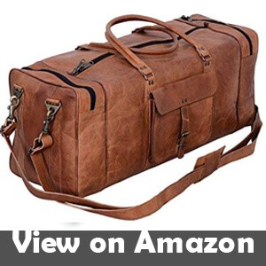 Leather Duffel Bag Large 28 inch Travel Bag Gym Sports 